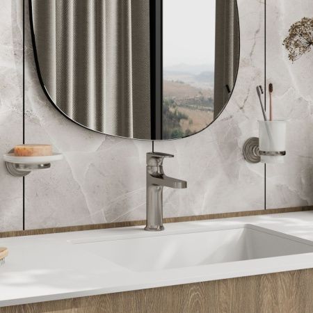 Смеситель Wasserkraft Spree 1400 1403 на раковину никель