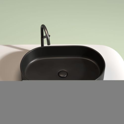 Раковина из сантехнического фарфора Ceramica Nova ELEMENT CN6048MB 60х40 накладная цвет черный - фото 3