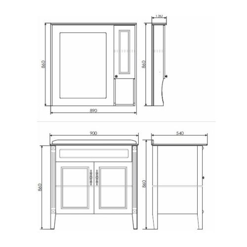 Зеркало-шкаф Comforty Палермо 00004137098CF 90х90 подвесной цвет белый - фото 2