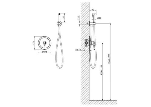 Гигиенический душ Aquatek КЛАССИК AQ1519CR хром - фото 4