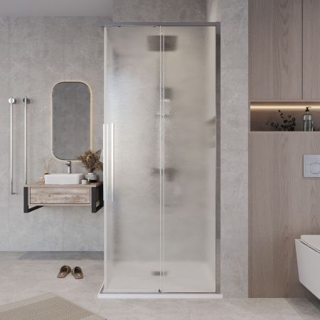 Душевая дверь Grossman Galaxy 1/2.K33.01.12.10.02 120х195 стекло текстурное профиль хром