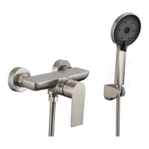 Смеситель для ванны и душа Fmark FS8802 настенный сатин - фото 2