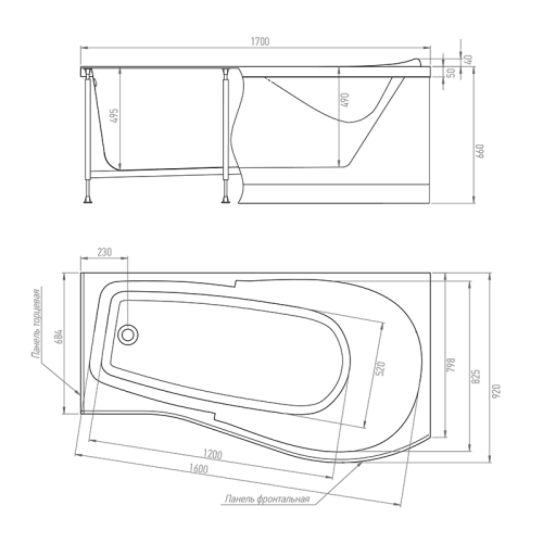 Ванна акриловая гидромассажная Timo VINO VINO1792R-KTVINO17-SPV1505-T-CM-T-BM-T-CT-FPVINO17R 170х90 пристенная асимметричная с каркасом - фото 2