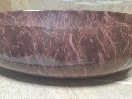 Раковина из сантехнического фаянса CeramaLux 168-1 60х40 накладная цвет красный без отверстий под смеситель