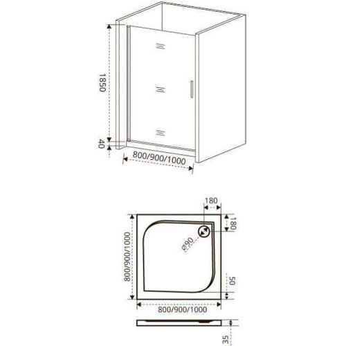 Душевая дверь Good Door FANTASY ФА00034 100х185 стекло прозрачное профиль хром - фото 3