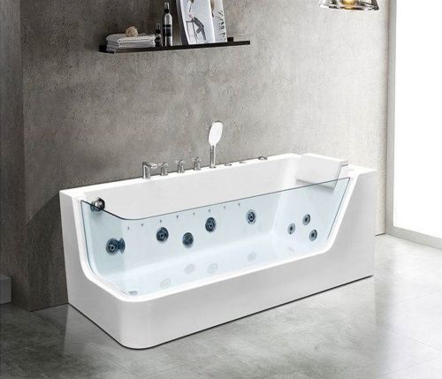 Ванна акриловая гидромассажная Cerutti SPA C-494-17R 170х80 пристенная асимметричная с ножками - фото 2