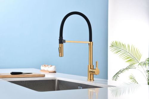 Смеситель для кухни Paulmark HALT Ha214021-BG на мойку золото - фото 5