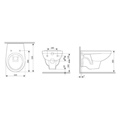 Унитаз подвесной Damixa Jupiter DX77C1738SC белый с сиденьем микролифт каскадный смыв - фото 4