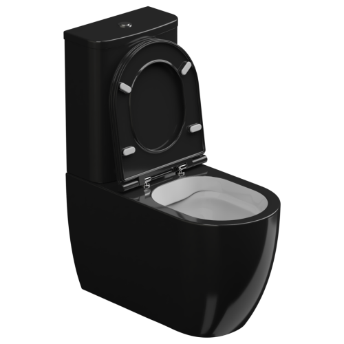 Чаша унитаза напольная GSG Ceramic Design Like LKMBLBI000/002P цвет белый/черный без бачка без сиденья безободковая смыв торнадо - фото 2