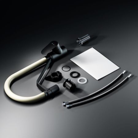 Смеситель для кухни Am.Pm Like F8007826 на мойку черный/бежевый