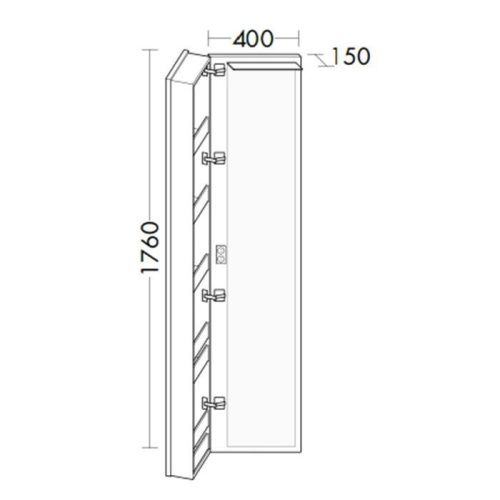 Шкаф-пенал Burgbad Sys30 шкафы SPIJ040L461 40х180 цвет белый - фото 2