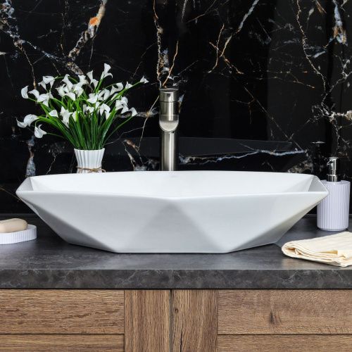 Раковина из сантехнического фарфора Melana 78125-805 60х40 накладная цвет белый без отверстий под смеситель - фото 4