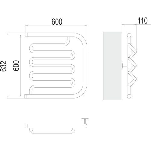 Полотенцесушитель водяной Terminus 4620768881367 60х65 хром - фото 3