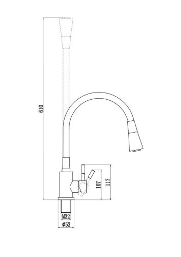 Смеситель для кухни Savol S-3002HM-H на мойку черный - фото 2