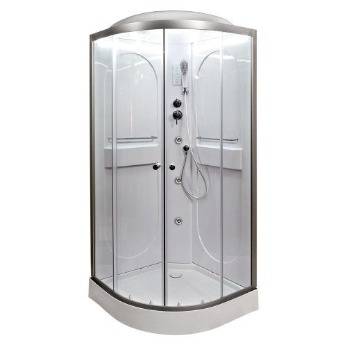 Душевая кабина AvaCan L608LED+GM 80х80 четверть круга с крышей ориентация универсальная - фото 2