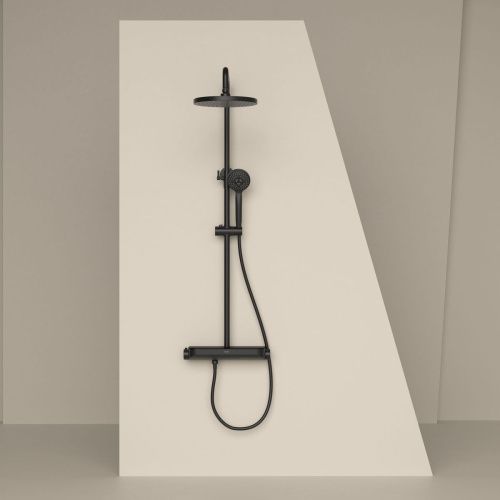 Душевая стойка Sancos Teo SC11002MB настенная цвет черный с термостатом - фото 2