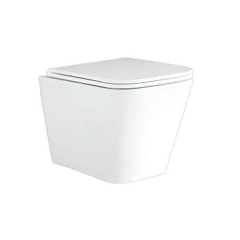 Унитаз подвесной Aquatek ДЕЛЬТА AQ1911-00 белый с сиденьем микролифт безободковый каскадный смыв