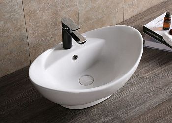 Раковина из сантехнического фарфора Cerutti SPA CR7003 60х40 накладная цвет белый 1 отверстие под смеситель