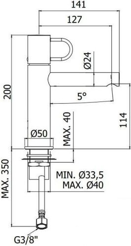 Смеситель Paffoni Joker JK071NO на раковину черный - фото 2