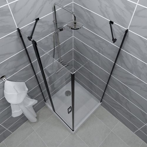 Душевой уголок Тритон Йота Щ0000054037 90х90 стекло прозрачное профиль черный с поддоном - фото 3