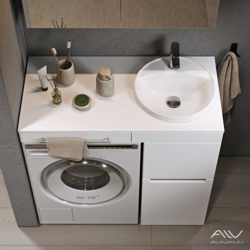 Тумба с раковиной Alavann Cosmetic ALV1038000 90х50 напольная цвет белый - фото 3