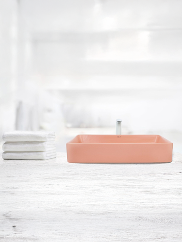 Раковина из сантехнического фаянса WeltWasser WW SK 10000004510 40 см накладная цвет розовый - фото 4