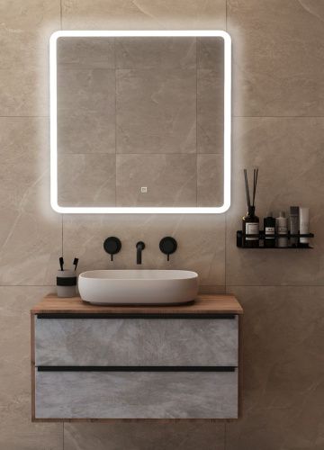 Зеркало с подсветкой Runo Руан 00-00001289 80х80 - фото 3