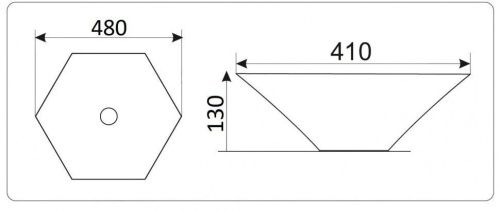 Раковина из сантехнического фаянса CeramaLux 607B 50х40 накладная цвет многоцветный без отверстий под смеситель - фото 2