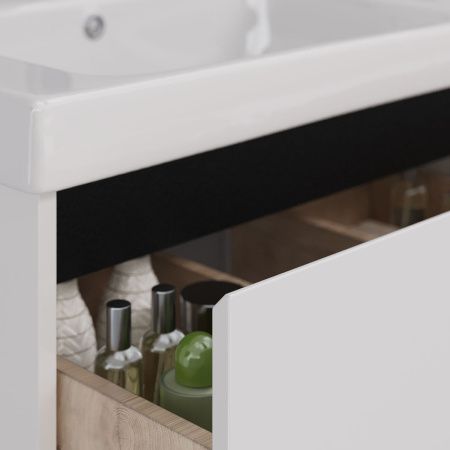 Тумба под раковину LeMark Combi LM03C125T-black 120х40 напольная цвет белый