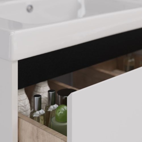 Тумба под раковину LeMark Combi LM03C125T-black 120х40 напольная цвет белый - фото 4