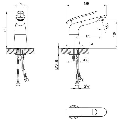 Смеситель LeMark Melange LM4906CW на раковину белый/хром - фото 3