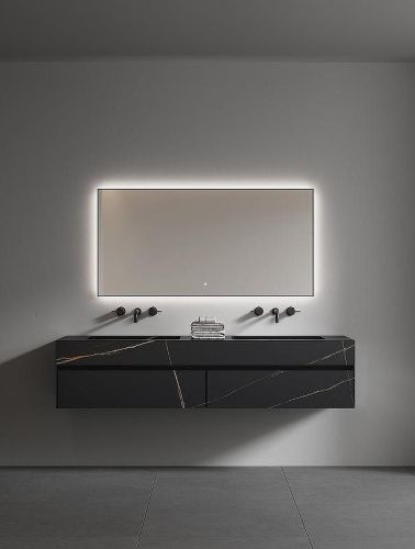 Зеркало с подсветкой и антизапотевателем Boheme 543-140-GM 140х70 подвесное - фото 2