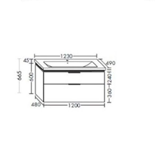 Тумба с раковиной Burgbad Eqio SEZA123F2010C0001*1 120х50 подвесная цвет серый - фото 2