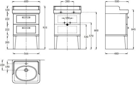 Тумба под раковину Kerama Marazzi POMPEI PO.N.60.2\CAM 60х50 напольная цвет бежевый