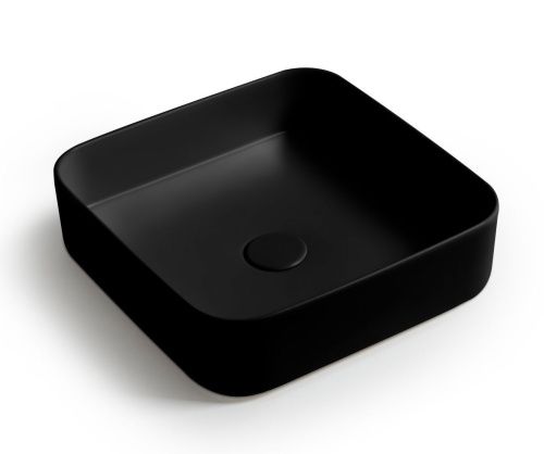 Раковина керамическая White Ceramic Blade W050705 40х40 накладная цвет черный