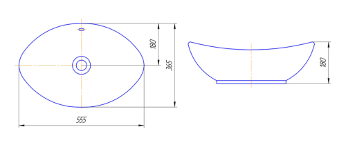 Раковина мебельная керамическая Kirovit Гамма 56 4620008198989 60х40 накладная цвет белый - фото 4