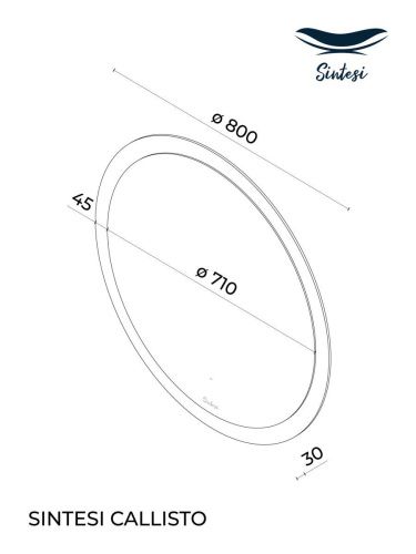 Зеркало с подсветкой Sintesi CALLISTO SIN-SPEC-CALLISTO-80 80х80 подвесное - фото 2