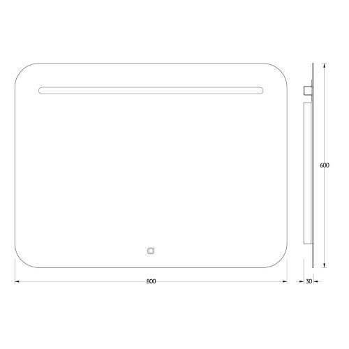 Зеркало с подсветкой Evoform Ledline BY 2445 80х60 подвесное - фото 2