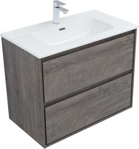 Тумба под раковину Aquanet Милан 00336374 80х50 подвесная цвет коричневый - фото 4