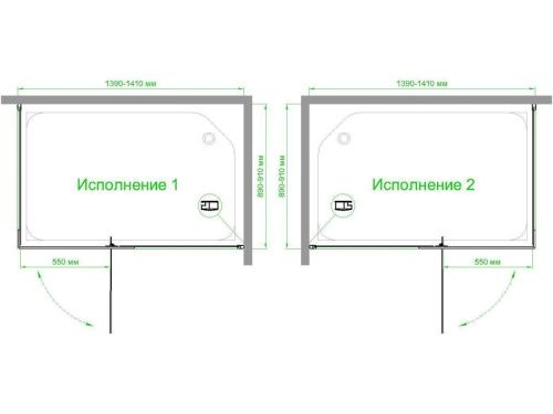 Душевой уголок Royal Bath HPVD RB9140HPVD-C-BL 140х90 стекло матовое профиль черный без поддона - фото 4
