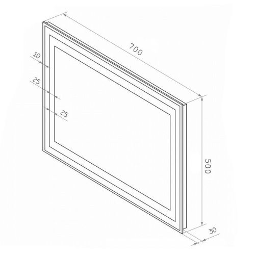 Зеркало с подсветкой Maretti Aria AR147050P16EL 70х50 подвесное - фото 3