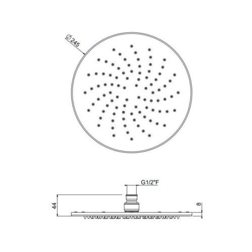 Верхний душ Carimali OttoMillimetri 8MM0002CRX хром - фото 2
