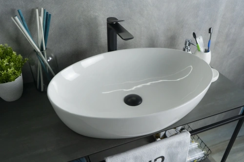 Раковина керамическая Gid Lago 51148 60х40 накладная цвет белый без отверстий под смеситель - фото 5