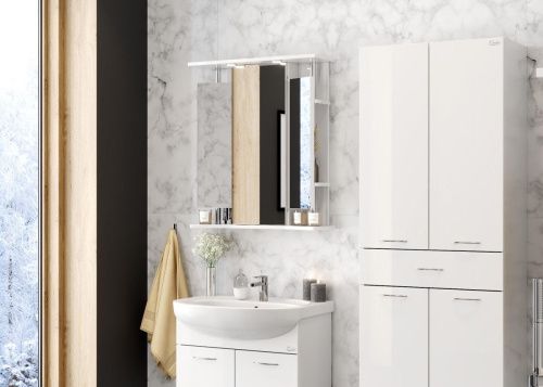 Зеркало-шкаф Onika Валерия 206505 70х80 подвесной цвет белый - фото 5