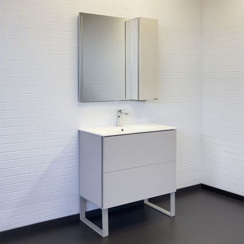 Тумба с раковиной Comforty Бильбао 00-00017176CF 80х50 напольная цвет серый - фото 4