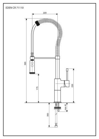 Смеситель для кухни Emmevi Eden 71110/CR на мойку хром