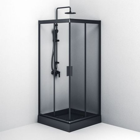Душевой уголок Am.Pm Gem W90G-403-090BT 90х90 стекло прозрачное профиль черный без поддона
