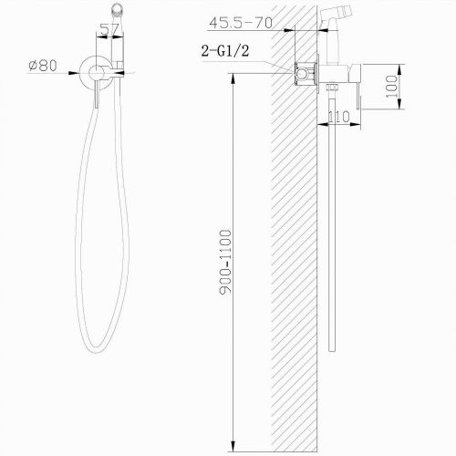 Гигиенический душ со смесителем Abber Wasser Kreis AF8125NG никель - фото 4