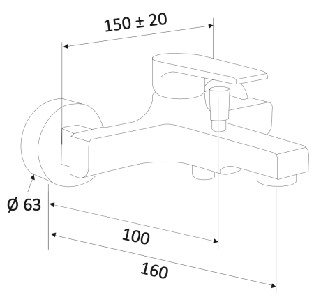 Смеситель для ванны Mariani Artic B37212AT00 настенный белый
