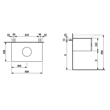 Тумба под раковину Laufen Alessi One 4.2403.3.097.630.1 80х50 подвесная цвет коричневый